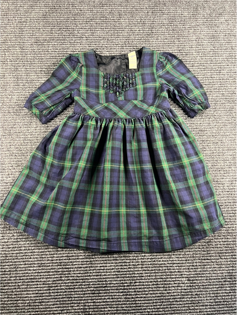 OshKosh B'gosh Girls’ Toddler Holiday Dress Size 2 Plaid Cotton with Lining